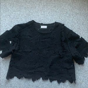 Alythea black flowered patterned top